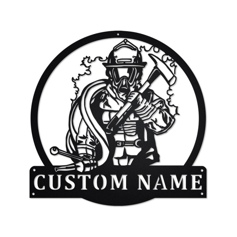 Personalized Fireman Metal Sign | Fireman Metal Wall Art | Fireman Metal wall Decor| Firefighter Metal Sign| Fireman Gift | Firefighter Gift