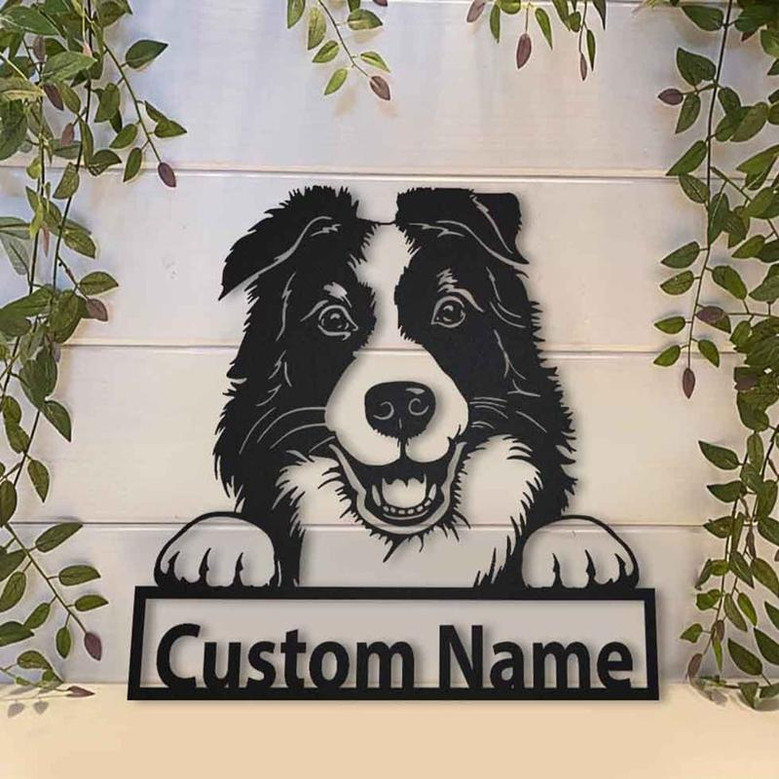 Personalized Border Collie Dog Metal Sign Art | Custom Border Collie Dog Metal Sign | Dog Gift | Birthday Gift | Animal Funny
