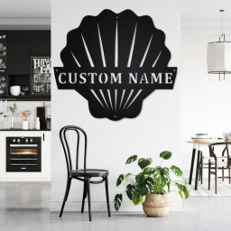 Custom SeaShell Metal Wall Art, Personalized SeaShell Name Sign Decoration For Room, SeaShell Metal Home Decor, Custom SeaShell, SeaShell