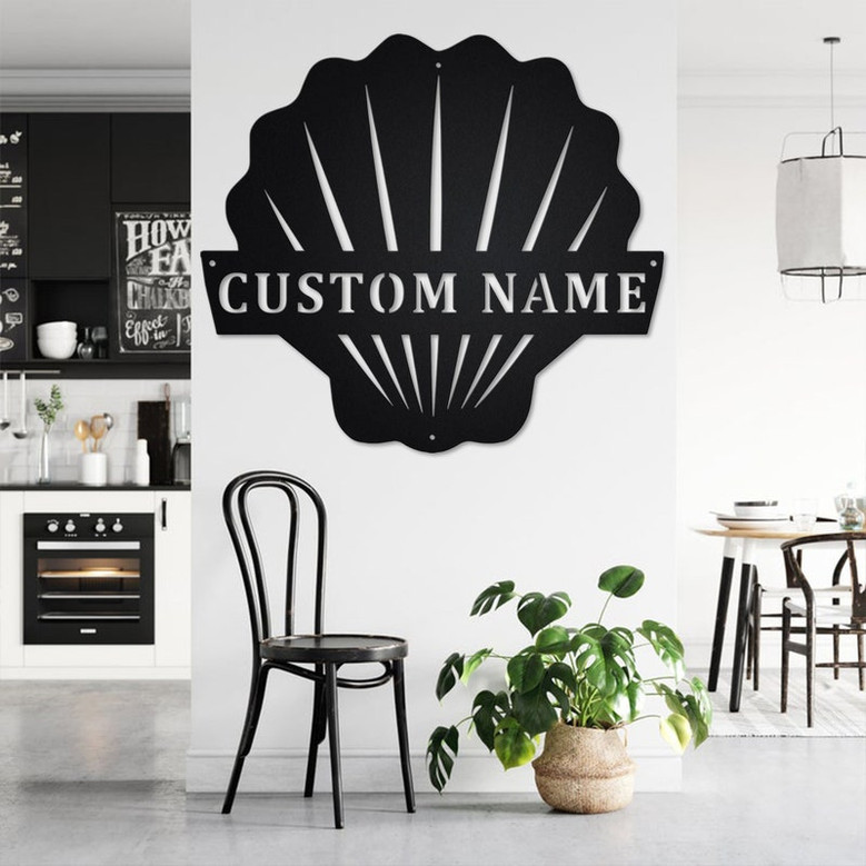 Custom SeaShell Metal Wall Art, Personalized SeaShell Name Sign Decoration For Room, SeaShell Metal Home Decor, Custom SeaShell, SeaShell