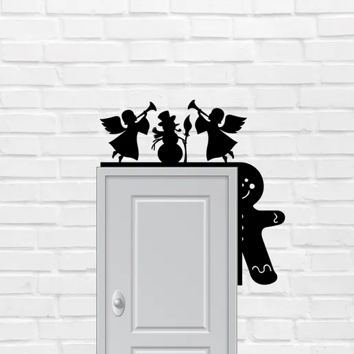 Christmas Door Corner Metal Sign