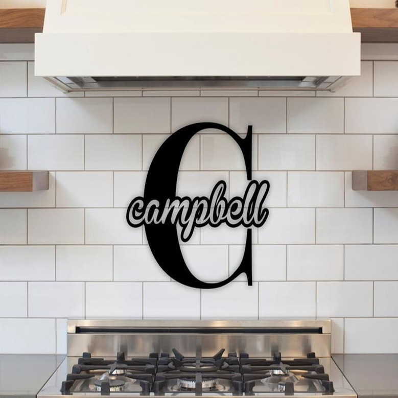 Custom Family Name Metal Sign, Initial Sign, Metal Monogram Sign, Door Hanger, Last Name Sign, Metal Wall Art, Metal Decorative Wall Art