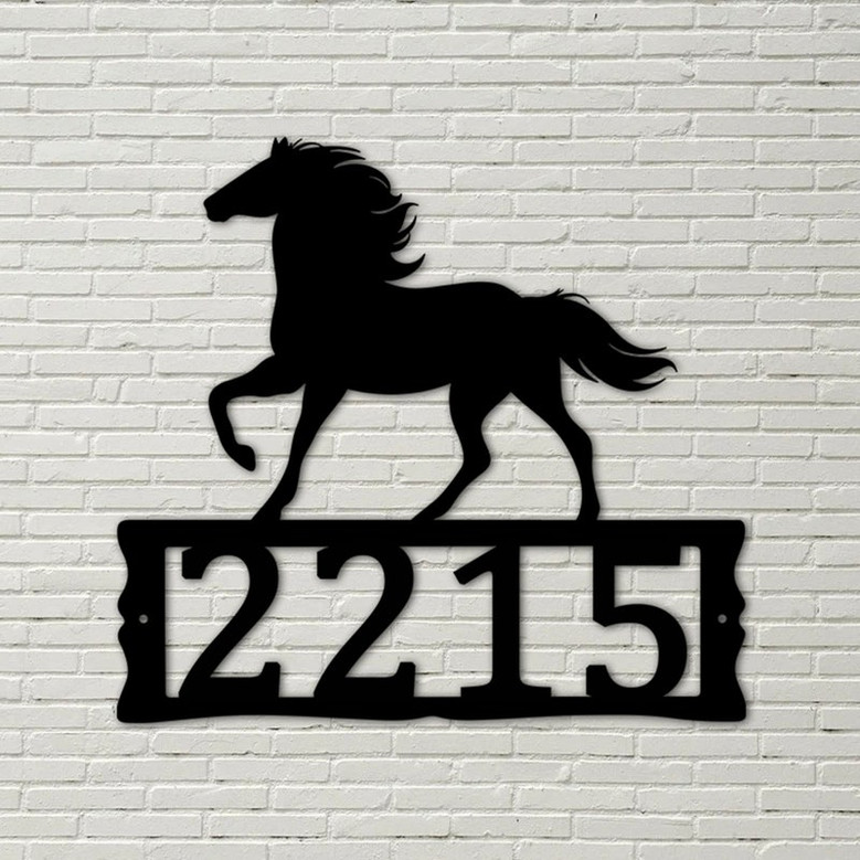 Horse House Numbers - Metal Address Plaque for House, Address Number, Metal Address Sign, House Numbers, Front Porch Address