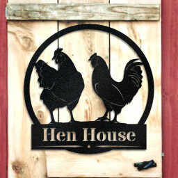 Personalized Chicken Hens Farm Monogram Metal Sign, Custom Monogram Farm Sign