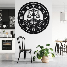 Custom Libra Zodiac Metal Wall Art, Personalized Libra Zodiac Name Sign Decoration For Room, Horoscope Home Decor, Custom Libra Zodiac