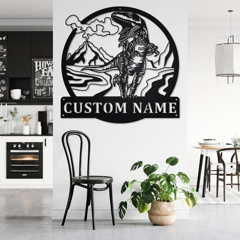 Custom Tyrannosaurus Metal Wall Art, Personalized Tyrannosaurus Name Sign Decoration For Room, Tyrannosaurus Metal Home Decor, Custom T-Rex