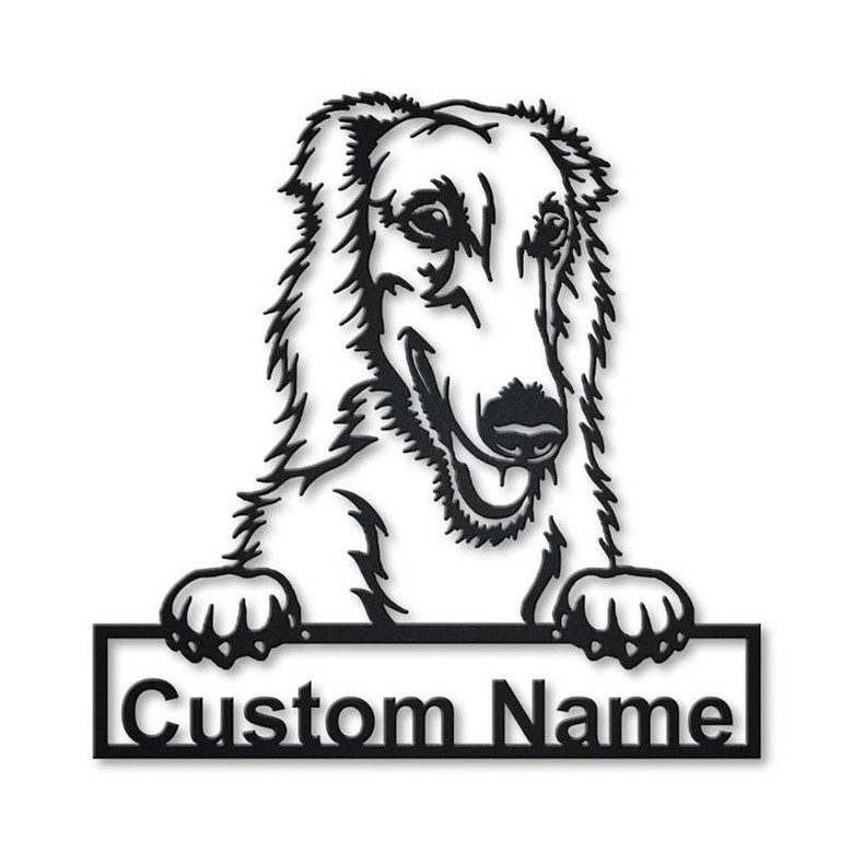 Personalized Borzoi Dog Metal Sign Art | Custom Border Borzoi Dog Metal Sign | Dog Gift | Birthday Gift | Animal Funny