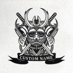 Custom The Blackout Samurai Metal Wall Art, Personalized Samurai Name Sign Decoration For Room, Samurai Home Decor