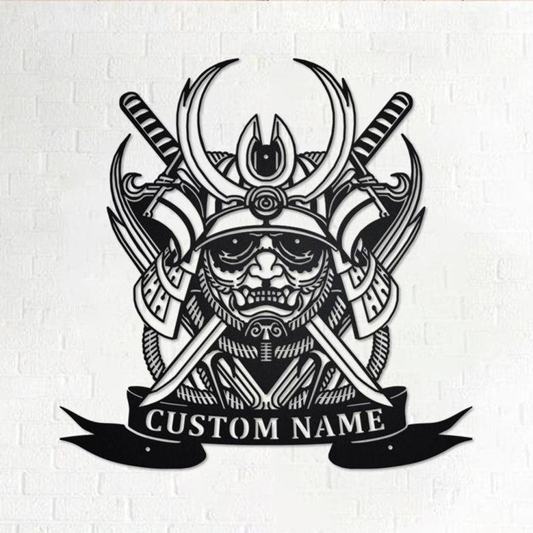 Custom The Blackout Samurai Metal Wall Art, Personalized Samurai Name Sign Decoration For Room, Samurai Home Decor