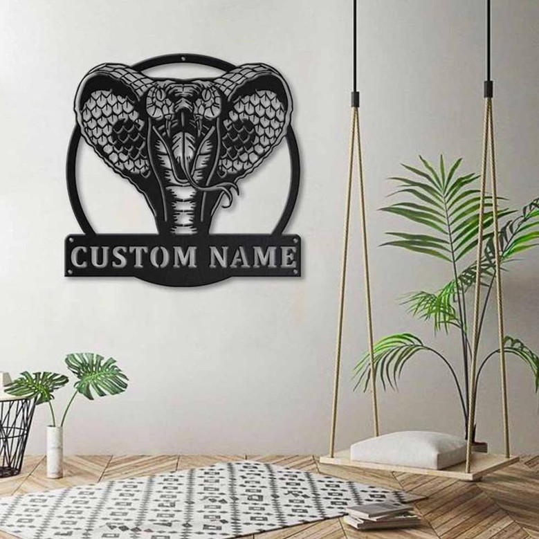 Personalized Cobra Snake Metal Sign Art | Custom Cobra Snake Metal Sign | Animal Funny | Pets Gift | Birthday Gift