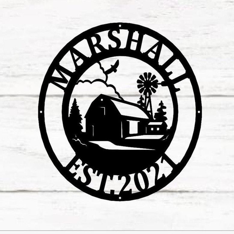 Metal Farm House Sign Steel Barn Sign Outdoor Monogram Farm Sign Farm Decor