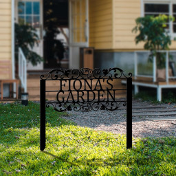 Personalized Metal Garden Stake Name Sign, Custom Metal Family Name Sign, Metal Yard Art Decor, Address Plaque, Outdoor sign, Gardener Gift