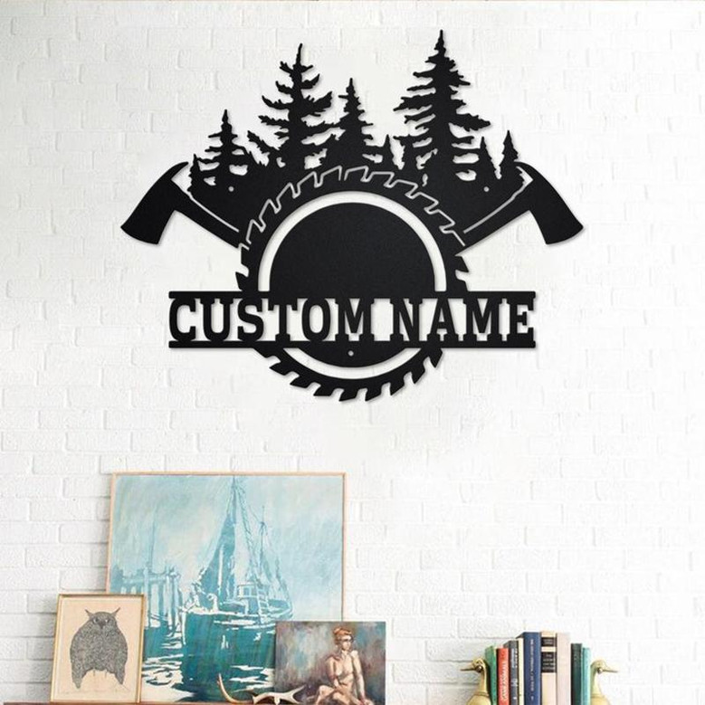 Custom Lumberjack Metal Wall Art, Personalized Lumberjack Name Sign Decoration For Room, Lumberjack Home Decor, Custom Lumberjack