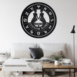 Custom Gemini Zodiac Metal Wall Art, Personalized Gemini Zodiac Name Sign Decoration For Room, Horoscope Home Decor, Custom Gemini Zodiac