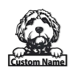 Personalized Goldendoodle Dog Metal Sign Art, Custom Goldendoodle Dog Metal Sign