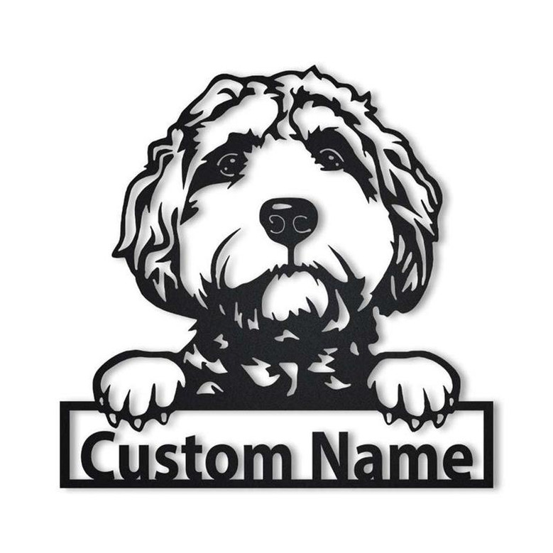 Personalized Goldendoodle Dog Metal Sign Art, Custom Goldendoodle Dog Metal Sign