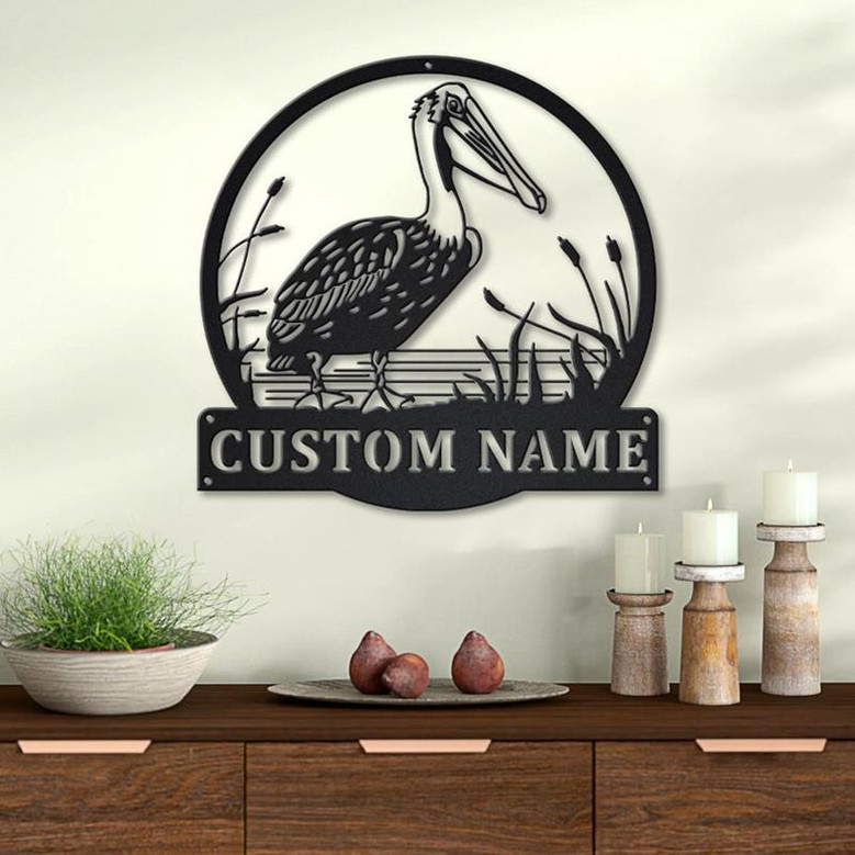 Personalized Pelican Monogram Metal Sign | Custom Pelican Metal Sign | Birthday Gift | Pelican Gift