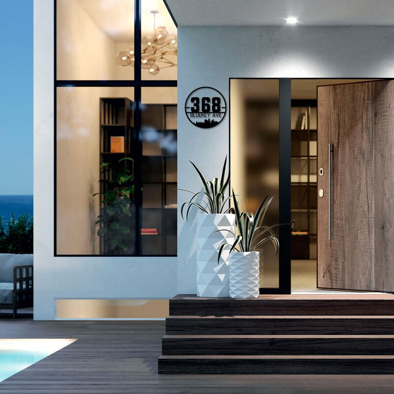 Custom Metal Street Name Sign, Personalized Metal Adress Name Sign, Christmas Gift, Housewarming Gift