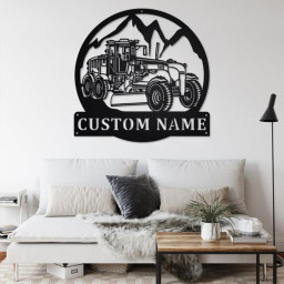 Custom Road Grader Metal Wall Art, Personalized Road Grader Driver Name Sign Decoration For Room, Road Grader Home Decor,Custom Road Grader