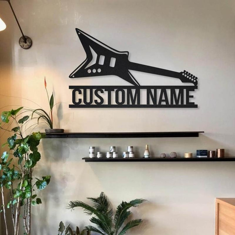 Personalized Heavy Metal Guitar Metal Sign Art | Heavy Metal Guitar Metal Wall Art | Bedroom Decor | Custom Guitar Decoration