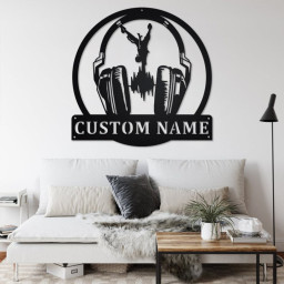 Custom Headphones Hiphop Metal Wall Art, Personalized Hiphop Name Sign Decoration For Room, Hiphop Home Decor, Custom Headphones Hiphop