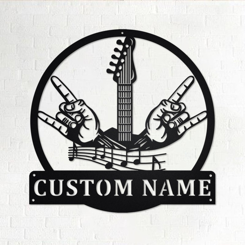 Custom Rock And Roll Music Metal Wall Art, Personalized Rock & Roll Name Sign Decoration For Room, Rock And Roll Home Decor, Custom Rock