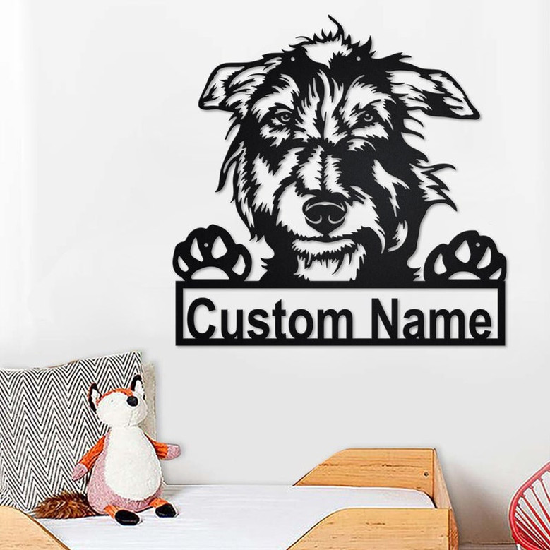 Custom Scottish Deerhound Dog Metal Wall Art, Personalized Scottish Deerhound Name Sign Decoration For Room, Scottish Deerhound Home Decor