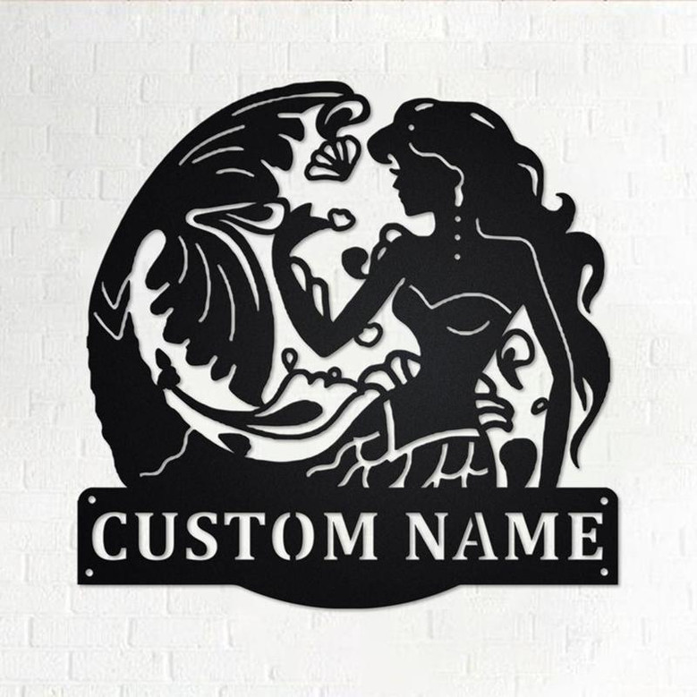 Custom Mermaid Metal Wall Art, Personalized Mermaid Name Sign Decoration For Room, Mermaid Home Decor, Custom Mermaid, Mermaid Lover Gift