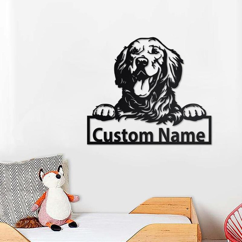 Personalized Golden Retriever Metal Sign| Golden Retriever Metal Wall Art| Dog Metal Sign| Golden Retriever Gift Golden Retriever Lover Gift