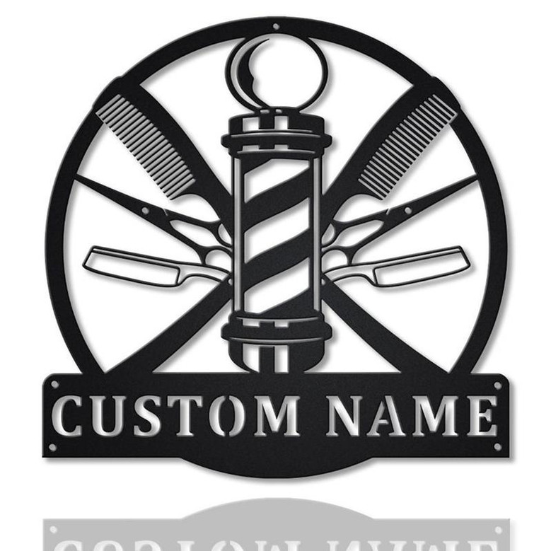 Personalized Barber Hair Stylist Metal Sign Art | Custom Hair Stylist Monogram Metal Sign | Hair Stylist Gifts | Job Gift | Hair Salon Gift
