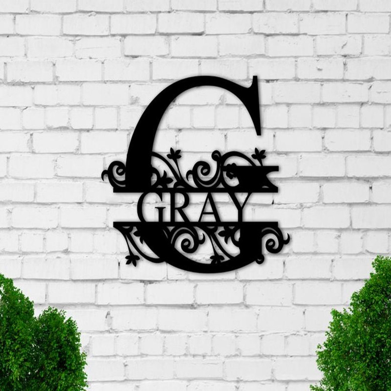 Last Name Sign, Metal Monogram Sign, Name Sign, Metal Wall Decor, Personalized Metal Sign, Family Name Sign, Metal Initial Sign, Wedding Gif