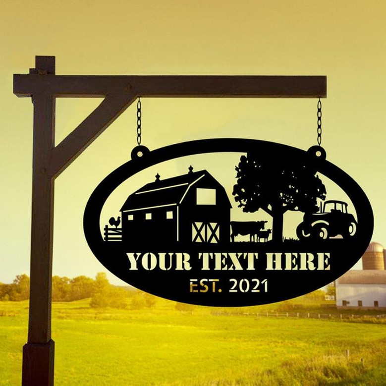 Metal Farm Sign Barn Tractor Cow Cattle Ranch Sign Barn Sign Farmhouse Decor Farmer Gift Farm Tractor Metal Animals Sign