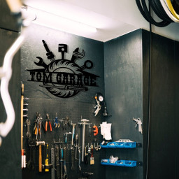 Custom Metal Garage Sign, Personalized Metal Tools Sign, Christmas Gift, Unique Garage Name