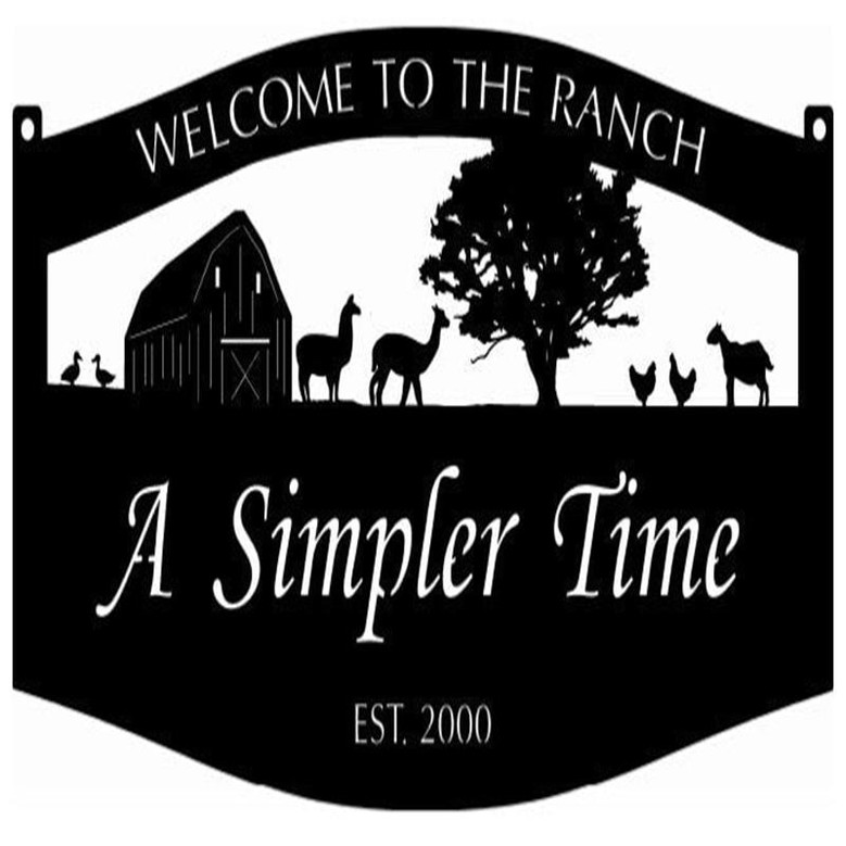 Metal Farm Sign barn Alpaca Goat Sign Customized With Your Name Metal Wall Art Metal House Sign
