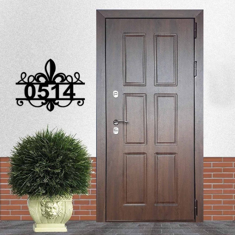 Fleur De Lis House Number Sign, Fleur De lis Address Plaque, Metal Fleur De Lis Address, Customized Fleur De Lis Address Sign, Custom Metal