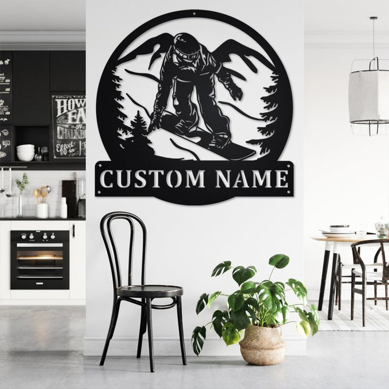 Custom Snowboarder Metal Wall Art, Personalized Snowboarder Name Sign Decoration For Room, Snowboarder Home Decor, Custom Snowboarder