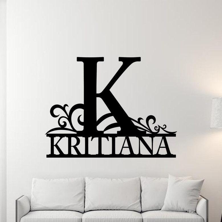 Personalized Family Name Metal Sign, Last Name Sign, Initial, Metal Monogram, Door Hanger, Housewarming Gift, Wedding Monogram, Anniversary