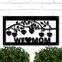 Family Tree Sign with Hanging Hearts ~ Personalized Gift ~ Family Tree ~ Hanging Hearts Sign ~ Metal Family Name Sign ~ House Warming Gift