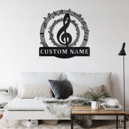 Personalized Music Notes Metal Sign | Music Teacher Metal Wall Art | Music Notes Metal wall Decor | Music Teacher Gift| Custom Music Teacher