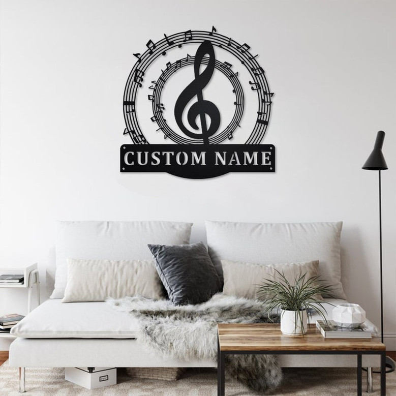 Personalized Music Notes Metal Sign | Music Teacher Metal Wall Art | Music Notes Metal wall Decor | Music Teacher Gift| Custom Music Teacher