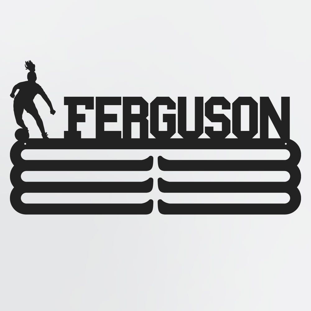 Soccer Medal Hanger With Custom Name, Personalized Soccer Medal Holder