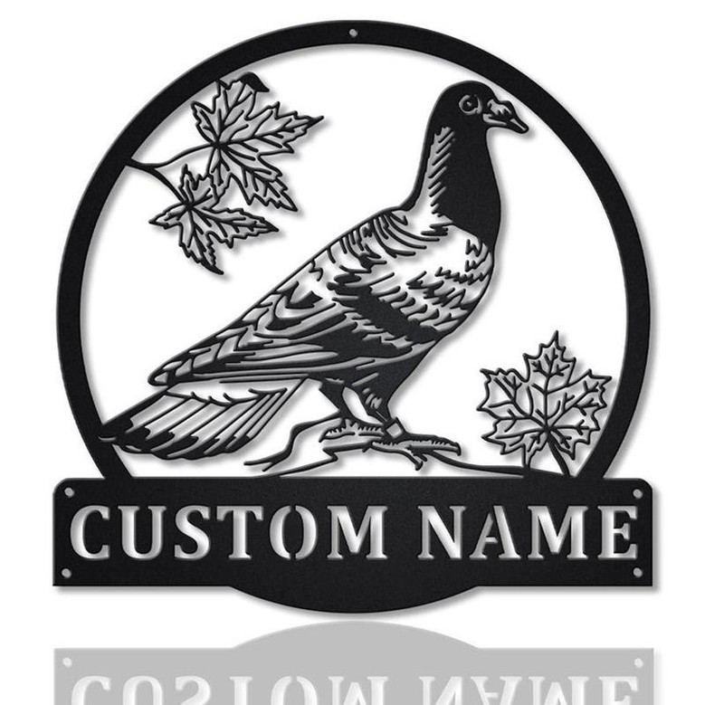 Personalized Pigeon Bird Monogram Metal Sign | Custom Pigeon Bird Metal Sign | Birthday Gift | Pigeon Bird Gift