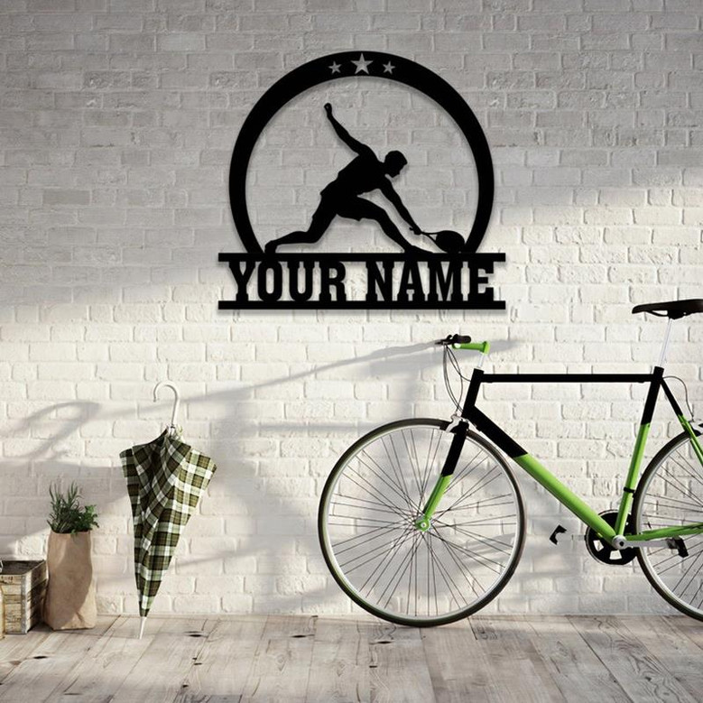 Personalized Male Tennis Star Player Metal Wall Art, Tennis Player Lover Gift, Sport Sign, Birthday Gift