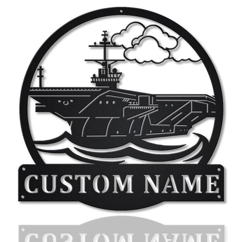 Personalized Aircraft Carrier Navy Metal Sign Art | Custom Aircraft Carrier Metal Sign | Navy Gift | Decor Decoration | Birthday Gift