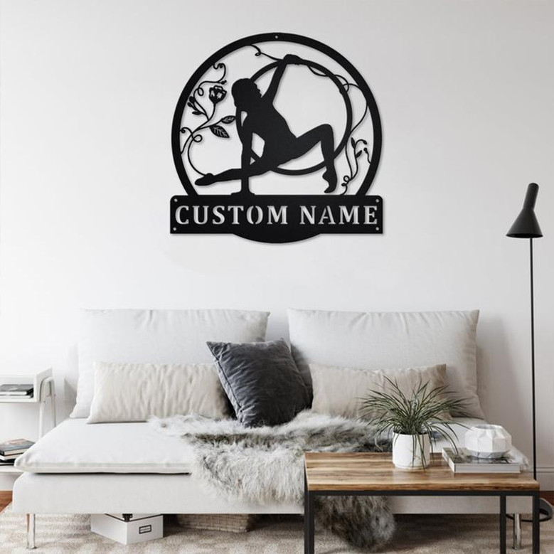 Personalized Hula Hoop Metal Sign | Hula Hoop Metal Wall Art | Hula Hoop Metal wall Decor | Gymnastics Lover Gift | Gymnastics Metal Sign