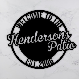 Welcome to Our Patio Sign-Personalized Patio Name Sign-Outdoor patio Sign-Backyard Decor-Welcome Sign-Personalized Sign-Metal-Patio