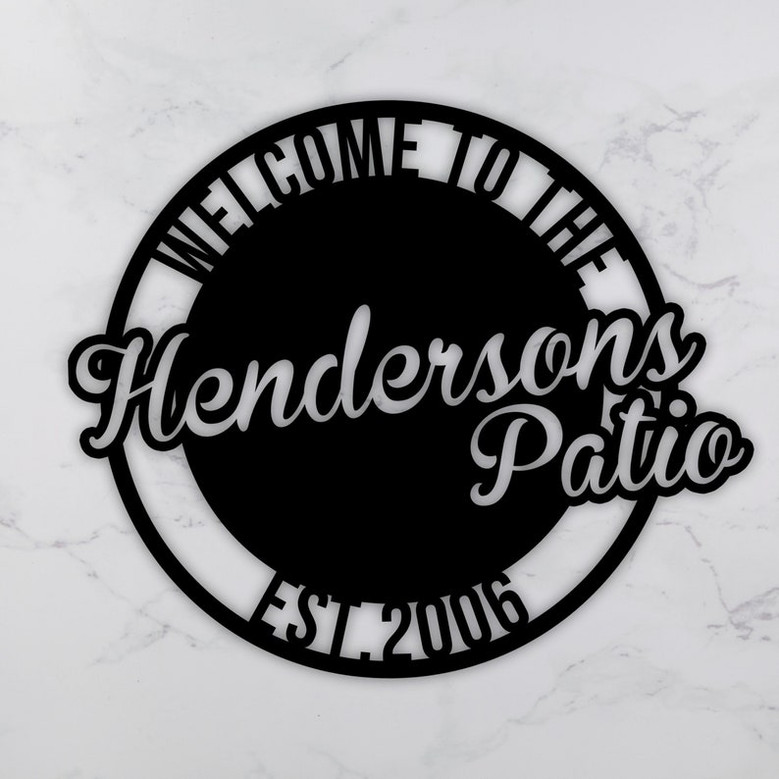 Welcome to Our Patio Sign-Personalized Patio Name Sign-Outdoor patio Sign-Backyard Decor-Welcome Sign-Personalized Sign-Metal-Patio