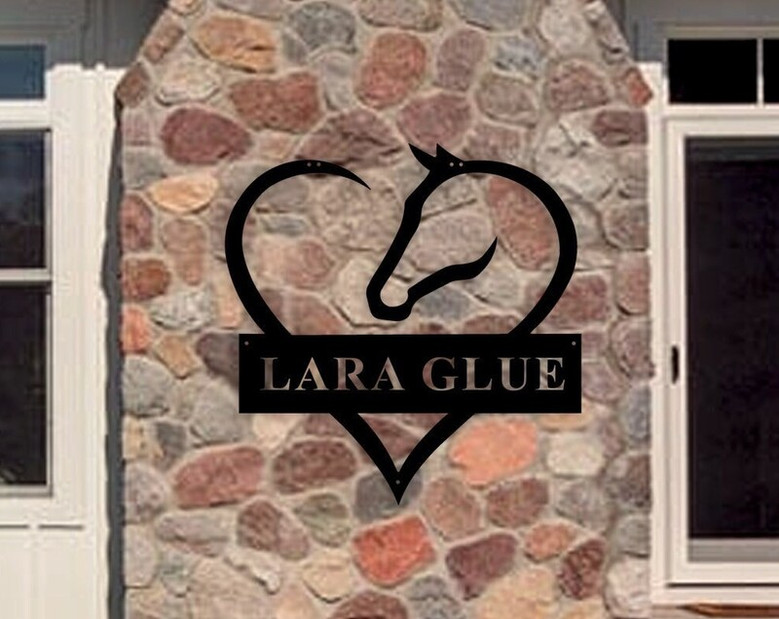 Personalized Horse Ranch Metal Sign, Custom Metal Horsehouse Sign, , Outdoor Custom Wall Art