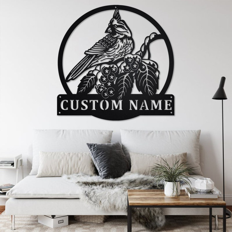 Custom Tufted Titmouse Bird Metal Wall Art, Personalized Bird Name Sign Decoration For Room, Bird Metal Home Decor, Custom Bird, Bird Lover