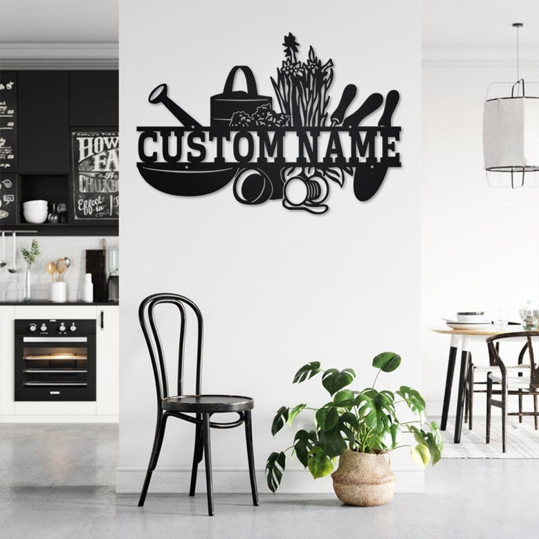 Custom Gardening Split Metal Wall Art,Personalized Gardener Name Sign Decoration For Room, Gardening Home Decor, Custom Gardening